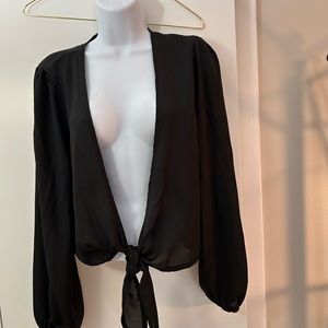 Nasty Gal Tie Front Blouse Jacket
